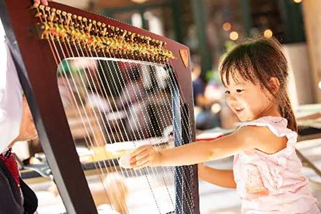 Musical instrument experience booth