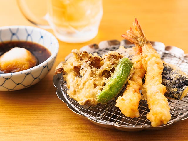 天ぷらセット（海老、舞茸、茄子、ししとう）