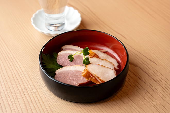 そば処　水内庵　鴨とささみのスモーク