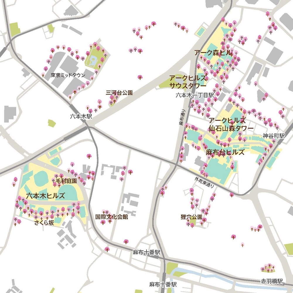 周辺エリアの桜マップ