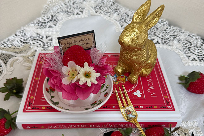 いちごのショートケーキフラワーアレンジ